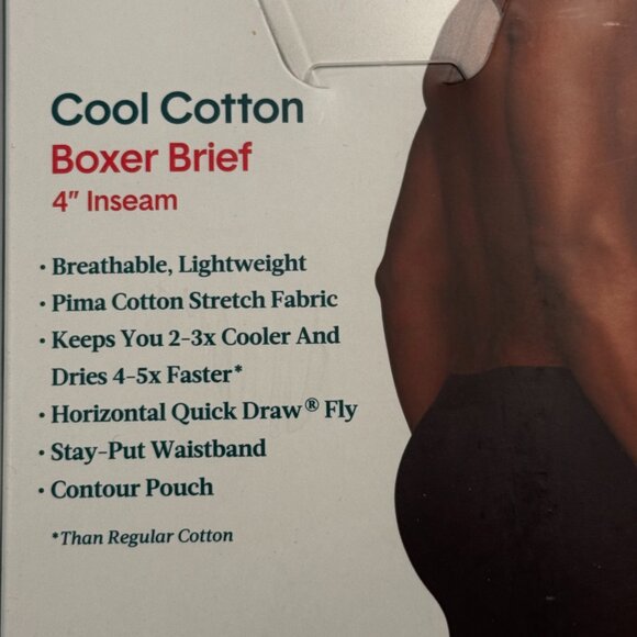 Tommy John Cool Cotton 4" Boxer Briefs 2 Pack Mens XL Navy Black 39-42 New $55 - Picture 6 of 9